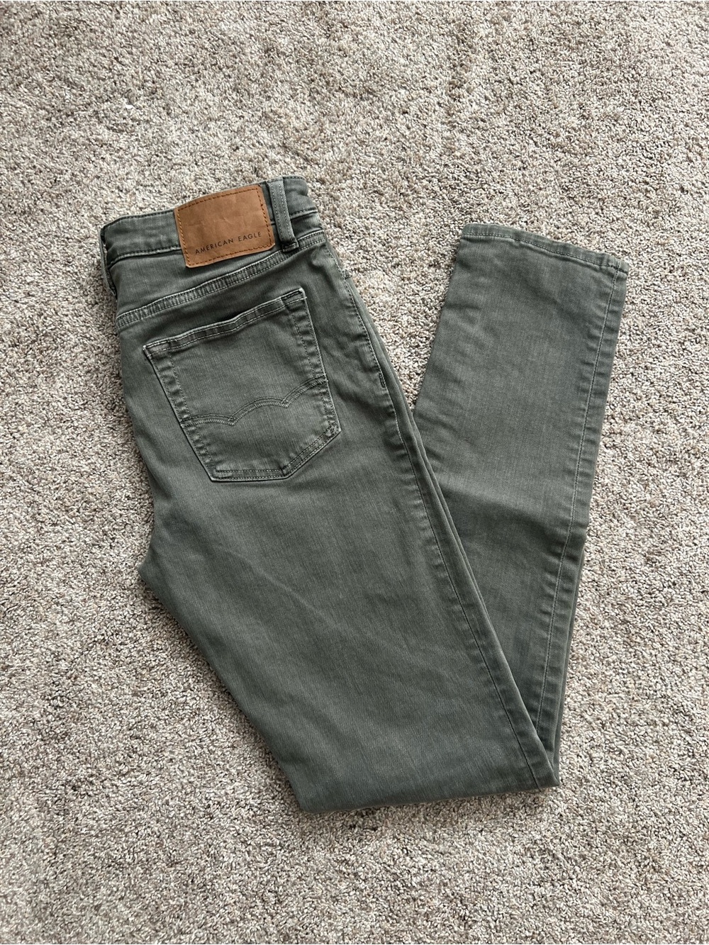 American Eagle Outfitters Slim Straight Jeans in Olive Green